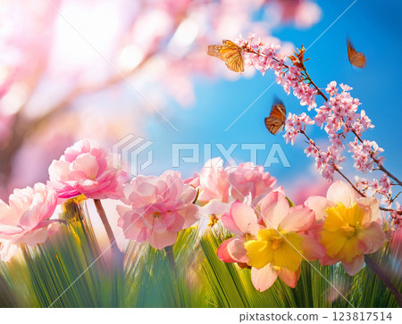 明媚的春天風景 明媚的春天風景 123817514