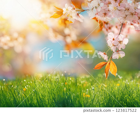 Bright spring landscape 123817522