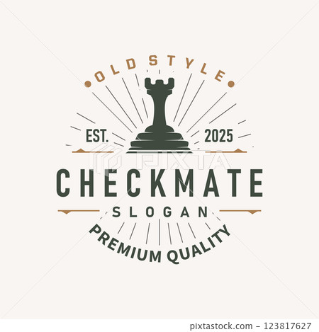 simple design chess logo chess game concept silhouette vintage retro template simple design chess logo chess game concept silhouette vintage retro template 123817627