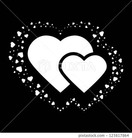 Heart symbol. Vector illustration. Black and white graphics 123817864