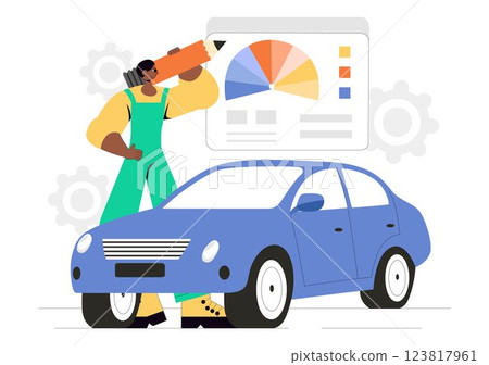 Car Customization and Modifications Vector Illustration featuring a Tuned Automobile with Upgraded Wheels, Nitrous Systems, and Body Kit Enhancements Car Customization and Modifications Vector Illustration featuring a Tuned Automobile with Upgraded Wheels, Nitrous Systems, and Body Kit Enhancements 123817961