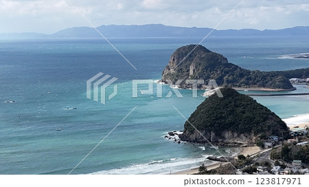 【長崎縣葛飾町鳥瞰圖】女島山與岩戶山 123817971