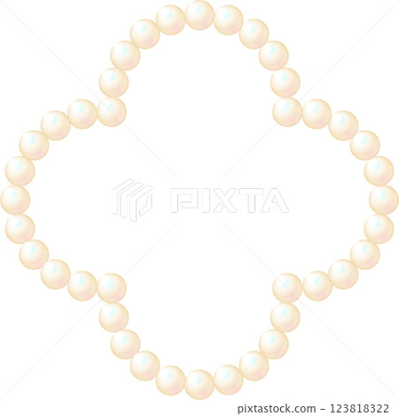 用珍珠插圖製作的花形框架材料 123818322