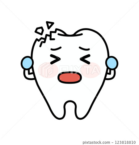 Missing tooth character illustration 123818810