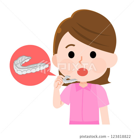 一位戴著口套的女士的插圖 123818822