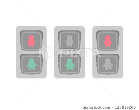 行人交通燈插畫集 123819206