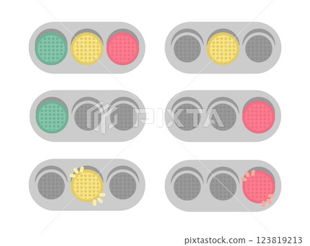 交通燈插圖集（水平） 123819213