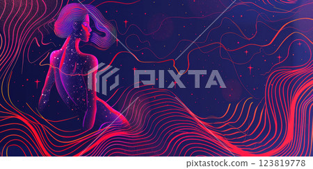 Mystical sparkling golden light particles floating in the air with a dreamy atmosphere. 123819778