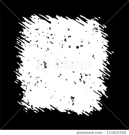Square Black Slanted Brush Stroke Rough Frame Background with White Copy Space 123820398