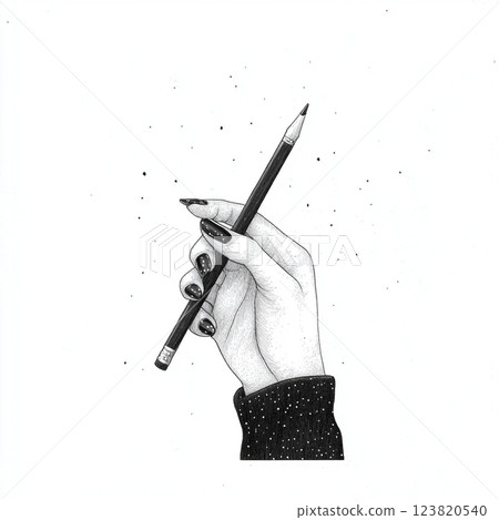 Hand with a pen 123820540
