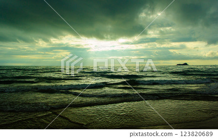 View of storm seascape View of storm seascape 123820689