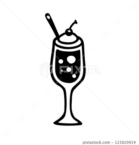 Simple cream soda illustration material 123820919