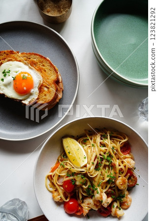 Prawn pasta Prawn pasta 123821292