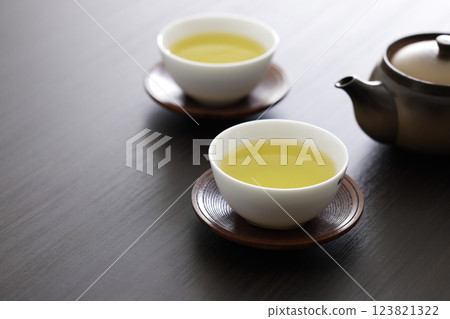 Green tea on the table Green tea on the table 123821322
