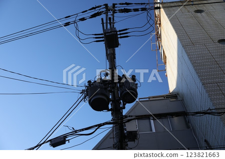 電線桿 電線桿 123821663