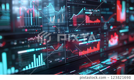 Portfolio analysis digital screens with investment Portfolio analysis digital screens with investment 123821698