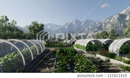 AI-Optimized Renewable Energy Farms Futuristic renew 123821810