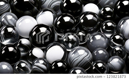 AI image: Lots of black marbles 123821873