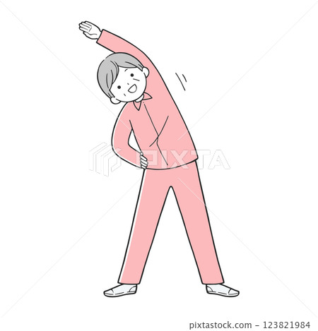 做運動的老年婦女 健康的老人 123821984