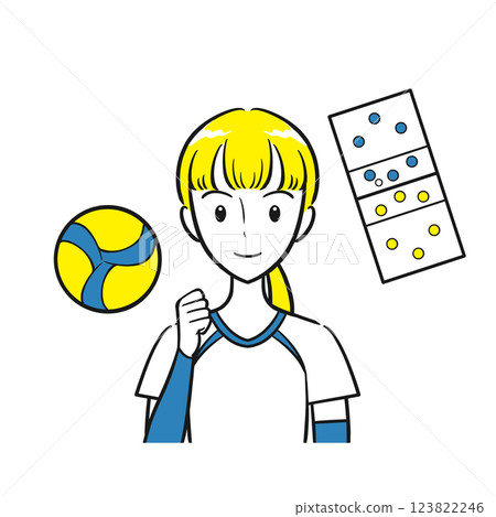 Female students working hard in the volleyball club and volleyball club activities (no background, simple) Female students working hard in the volleyball club and volleyball club activities (no background, simple) 123822246