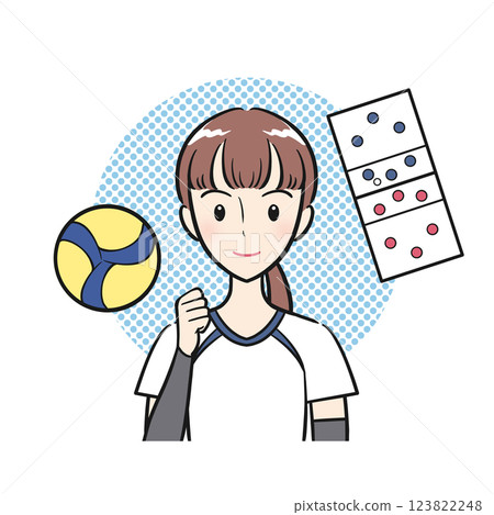 努力打排球和參加排球社團活動的女學生(附背景) 努力打排球和參加排球社團活動的女學生(附背景) 123822248