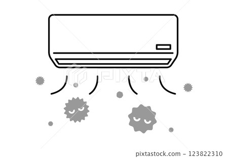 Vector illustration of mold, virus, dust and air conditioner Vector illustration of mold, virus, dust and air conditioner 123822310