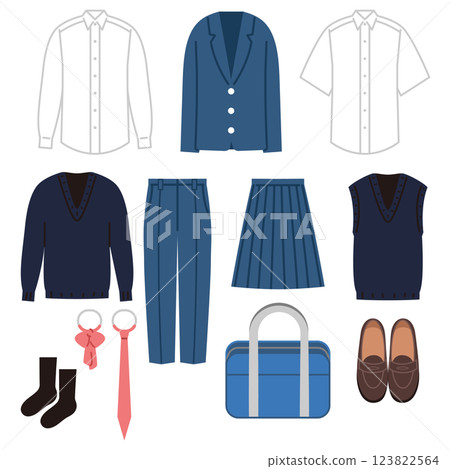 School uniform illustration set School uniform illustration set 123822564