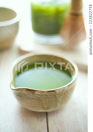 Close up pure matcha green tea 123822758
