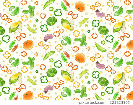 蔬菜花紋 白色 123823505