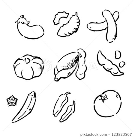 蔬菜線描 123823507