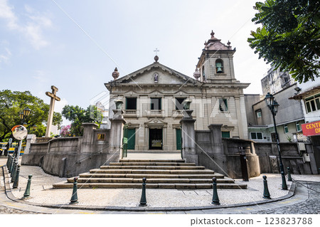 View of St Anthony's Church in Macau, is one of the UNESCO World Heritage. View of St Anthony's Church in Macau, is one of the UNESCO World Heritage. 123823788