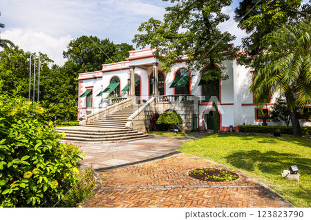 The Casa Garden is a small parkette located in Macau Peninsula, China. The area is the headquarters of the Macau delegation of the Orient Foundation. 123823790