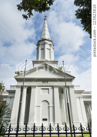 Building view of the Armenian Church, the oldest Christian church in Singapore. Building view of the Armenian Church, the oldest Christian church in Singapore. 123823810