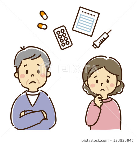 考慮醫學的資深夫婦 考慮醫學的資深夫婦 123823945