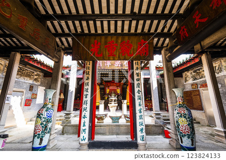 Building view of the Tin Hau Ancient Temple in Coloane, Macau, dedicated to Tin Hau, popularly known as A-Ma. Building view of the Tin Hau Ancient Temple in Coloane, Macau, dedicated to Tin Hau, popularly known as A-Ma. 123824133