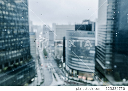 Scenery in front of Nagoya Station in the rain Scenery in front of Nagoya Station in the rain 123824750