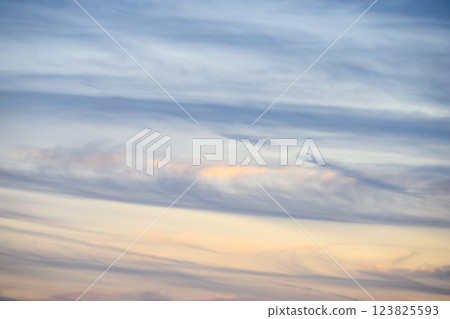 春天的夕陽 日落 黃昏 春天的天空 只有天空 [神奈川縣] 123825593
