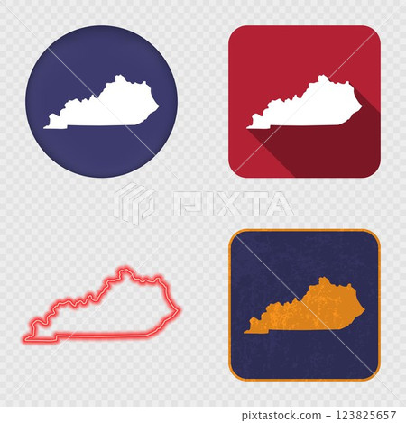 Kentucky State Map Icons Collection 123825657