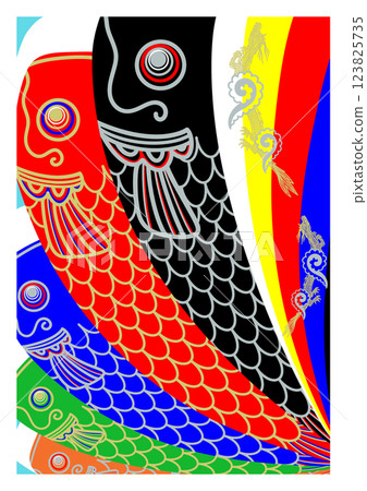 Illustration of a simple carp streamer Illustration of a simple carp streamer 123825735