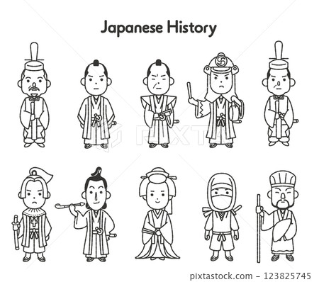 Japanese History Full Body Illustrations Edo Period 123825745
