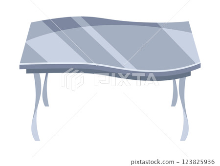 Table furniture of wood, interior wooden desk. Empty wooden table isolated illustration on white background. Vector illustration of platform or stand 123825936