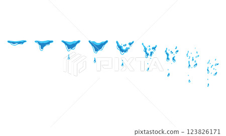 A sprite sheet, a water trap, a splash. Animation for a game or a cartoon A sprite sheet, a water trap, a splash. Animation for a game or a cartoon 123826171