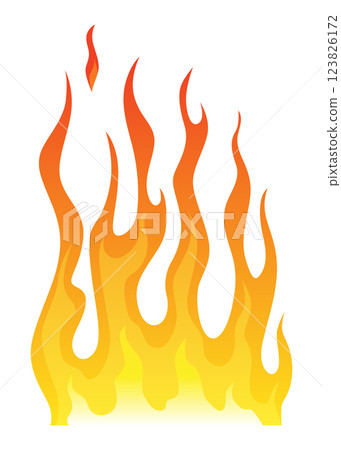 Fire flame icon. Cartoon heat wildfire or bonfire, burn power fiery. Power light energy silhouette. Campfire element in flat style. Isolated vector illustration Fire flame icon. Cartoon heat wildfire or bonfire, burn power fiery. Power light energy silhouette. Campfire element in flat style. Isolated vector illustration 123826172