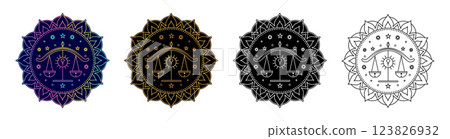 Set of libra zodiac sign  123826932
