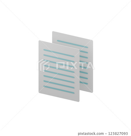 各種小工具辦公室文件的簡單 3D 插圖 123827093