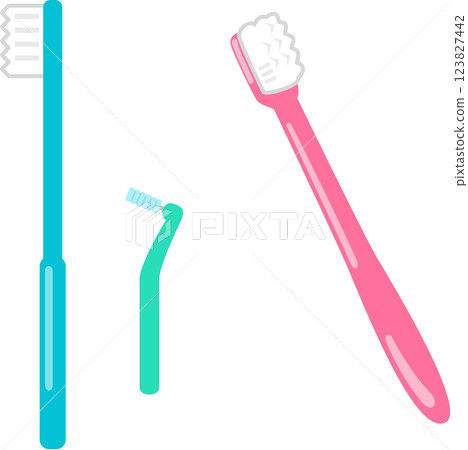 牙刷和牙間刷的變形圖 牙刷和牙間刷的變形圖 123827442