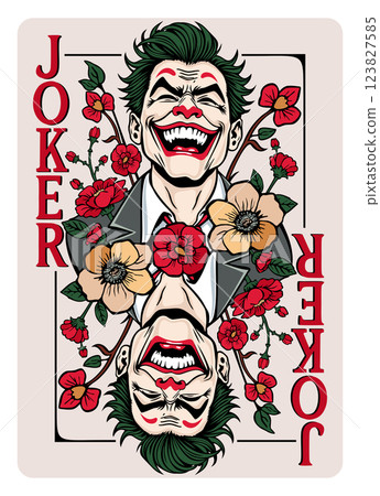 Joker playing card vector 123827585