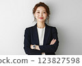 穿西裝的年輕女子 生成式 AI 模型 123827598