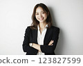 穿西裝的年輕女子 生成式 AI 模型 123827599