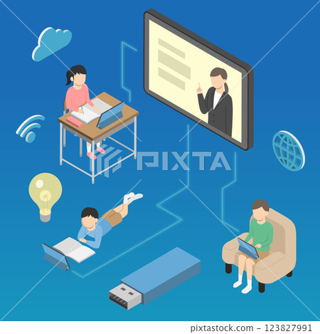 Children learning with tablets 2 Children learning with tablets 2 123827991